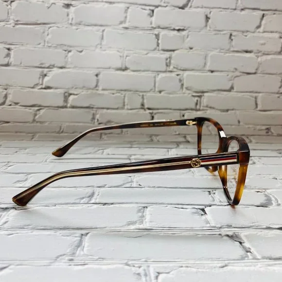 Gucci Rectangular Brown Havana And Gold Eyeglasses Glasses Frames Gucci | Accessories | Gucci Rectangular Brown Havana And  main image 2